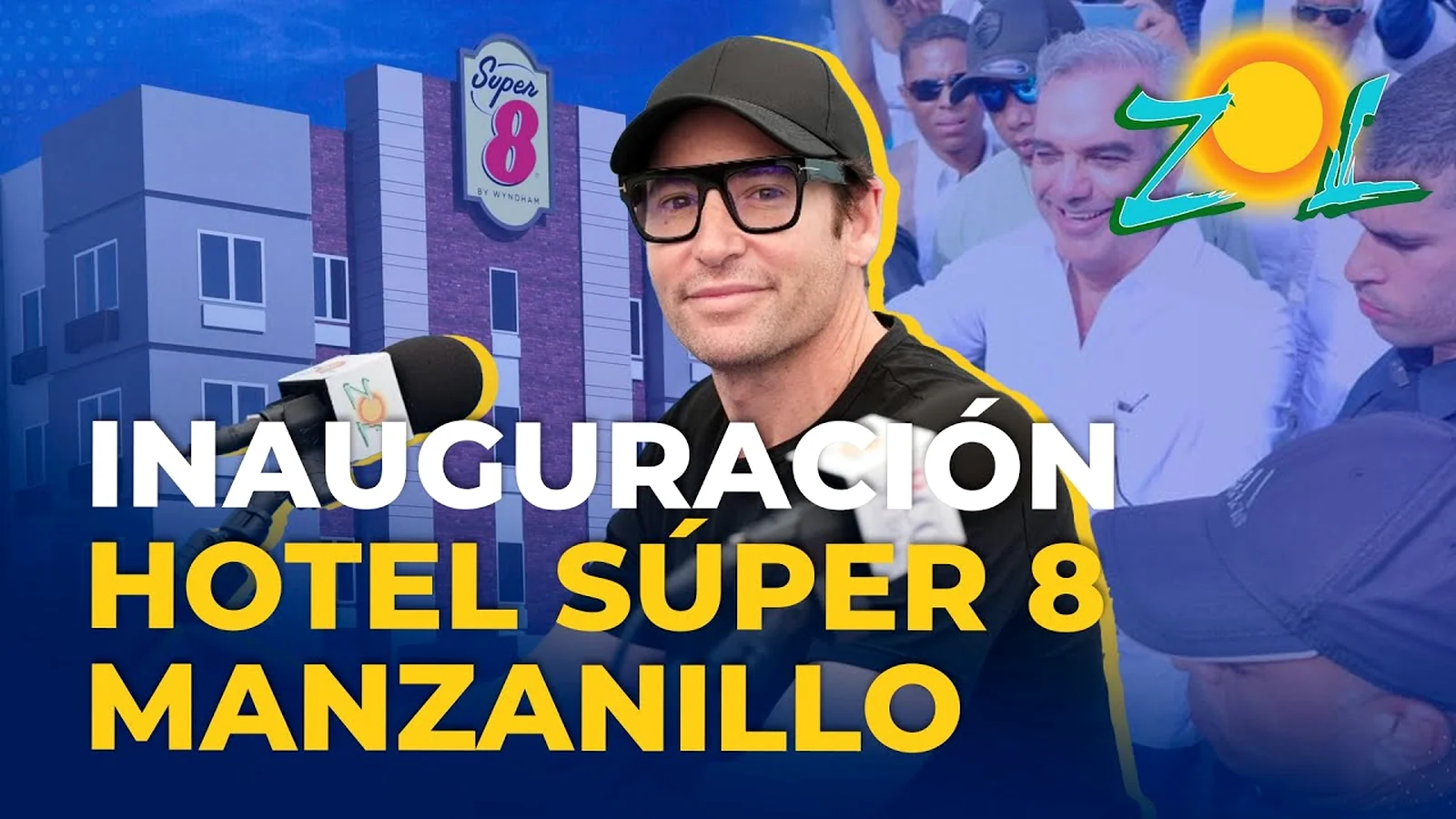 Edward De Valle II interviewed on camera at the Super 8 Manzanillo opening